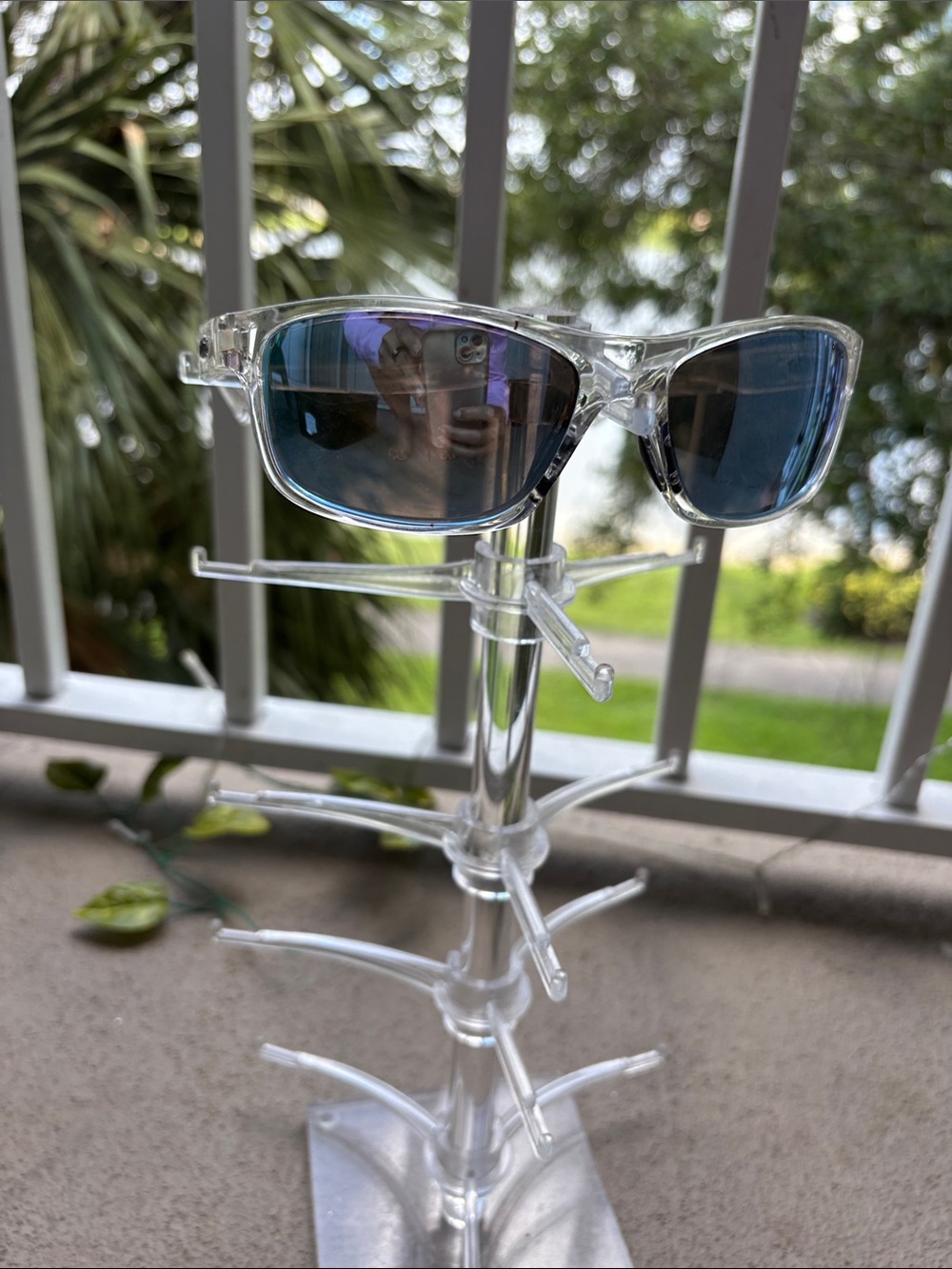Revo Clear Frame Blue Polarized Lens Sunglasses